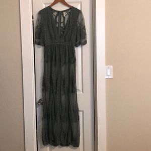 Boho green lace dress size small